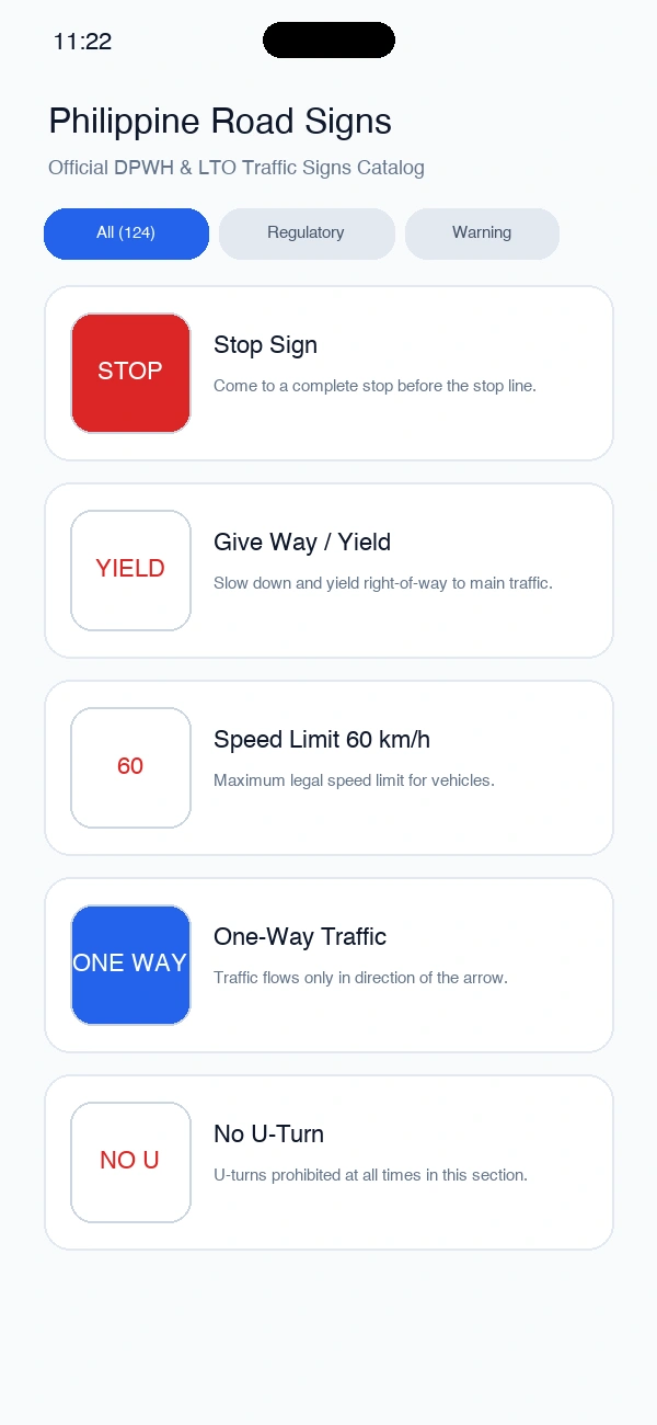 Philippine Road Signs Catalog